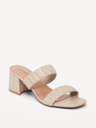 Faux-Leather Strappy Block-Heel Mule Sandals for Women | Old Navy (US)