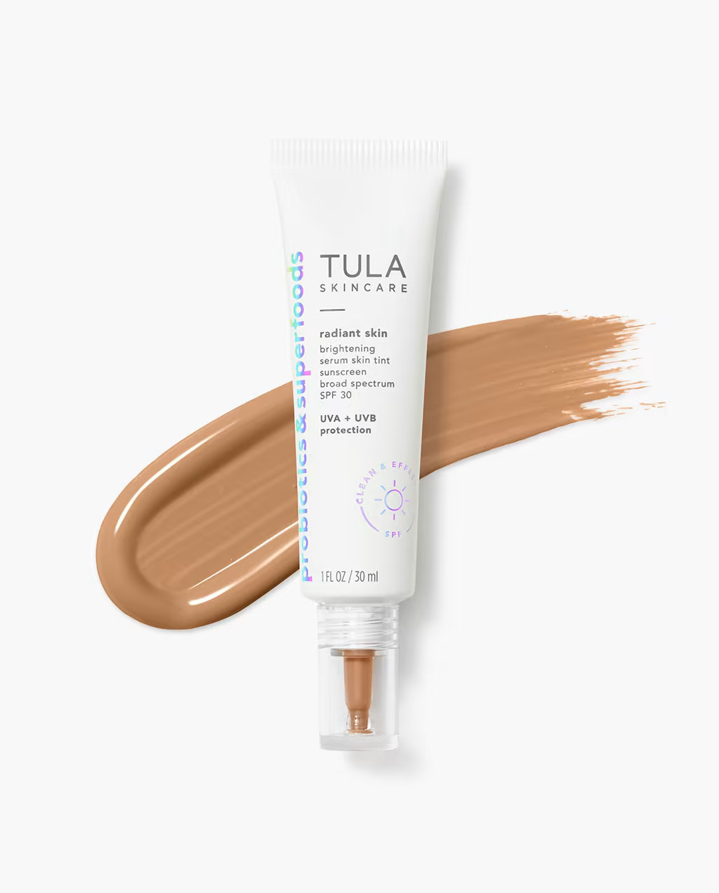 brightening serum skin tint sunscreen broad spectrum SPF 30 | Tula Skincare