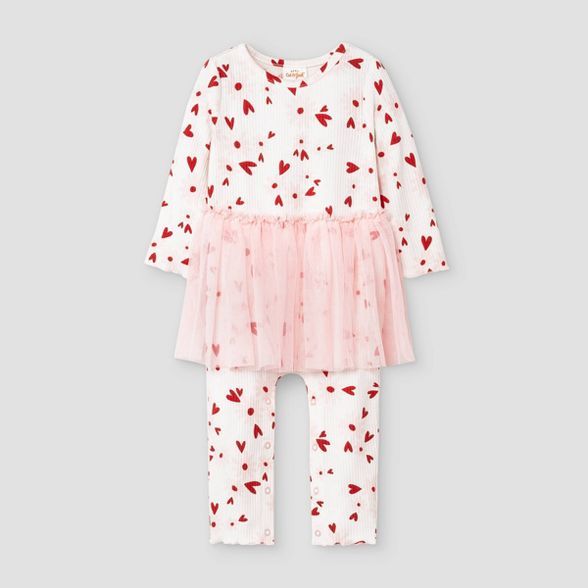 Baby Girls' Rib Tutu Romper - Cat & Jack™ Pink | Target