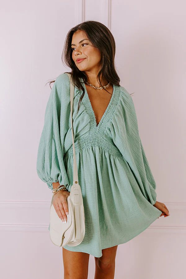 Around The Block Babydoll Dress In Pear | Impressions Online Boutique