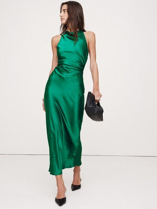 Silk Cowl-Neck Backless Maxi Dress | Banana Republic (US)