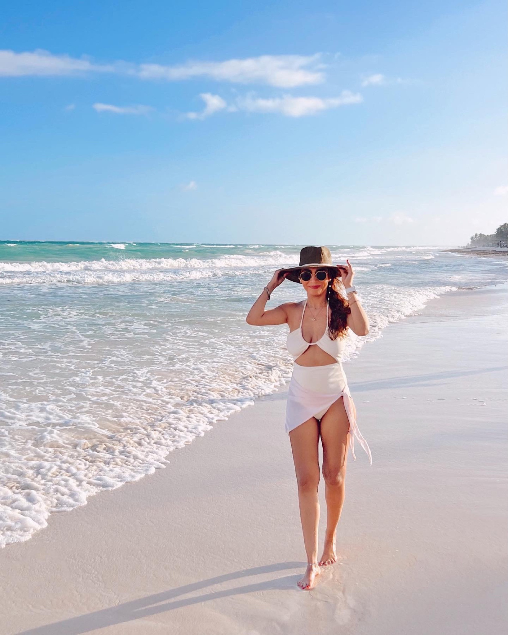 Beige swimsuit 
Beach coverup
Beach hat
Vacation outfit 
Amazon finds
Target finds
Beach

#LTKtravel #LTKswim #LTKstyletip