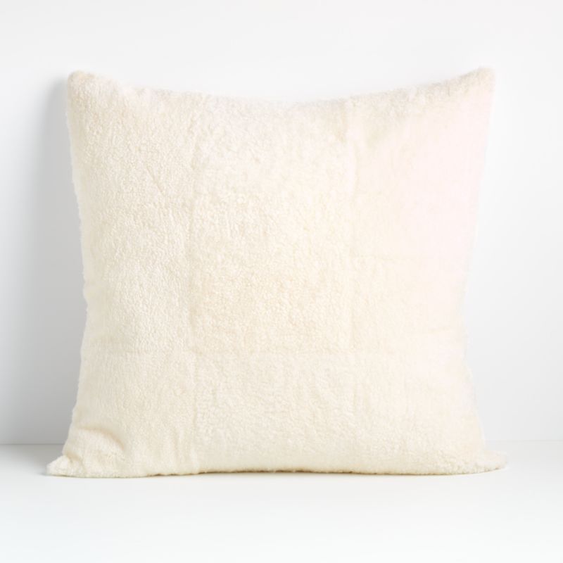 Andreo 30" White Sheepskin Pillow | Crate and Barrel | Crate & Barrel