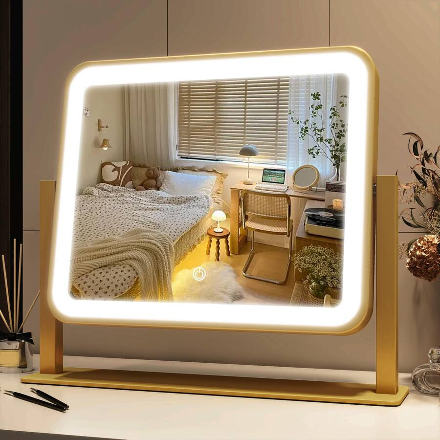 Stylel Star - Vanity Mirror With Lights - 15"x12.6" Led Lighted Makeup Large Touch Screen 3-color... | Best Buy U.S.