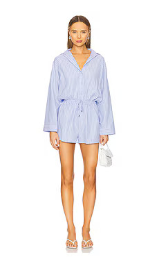 MORE TO COME Asha Romper in Blue Stripe from Revolve.com | Revolve Clothing (Global)