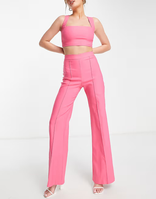 Vesper wide leg trouser co-ord in pink | ASOS (Global)