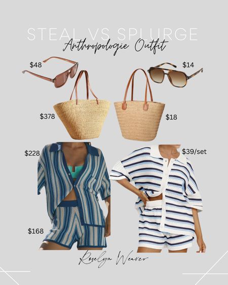Steal vs splurge - Anthropologie look for less 

Crochet matching set, straw beach bag, aviator sunglasses 

#LTKFindsUnder50 #LTKSaleAlert #LTKStyleTip