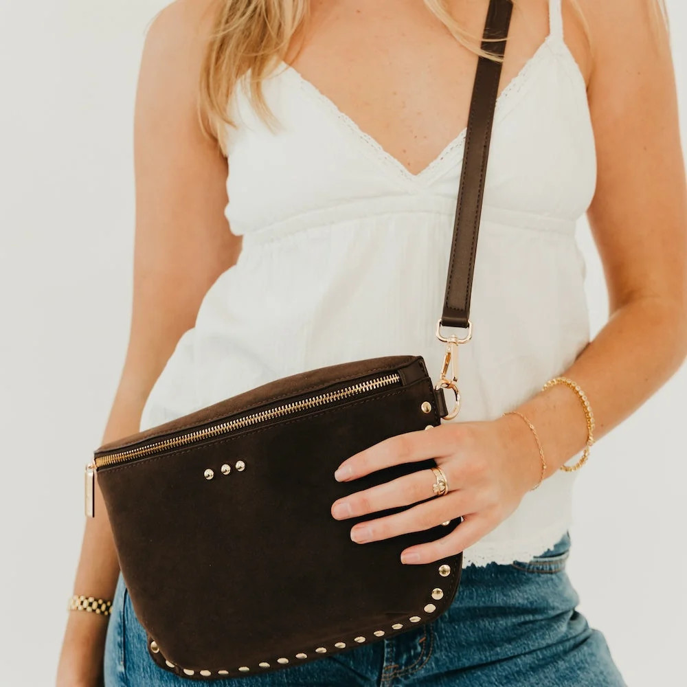 Sabrina Studded Suede Bum Bag | Pretty Simple