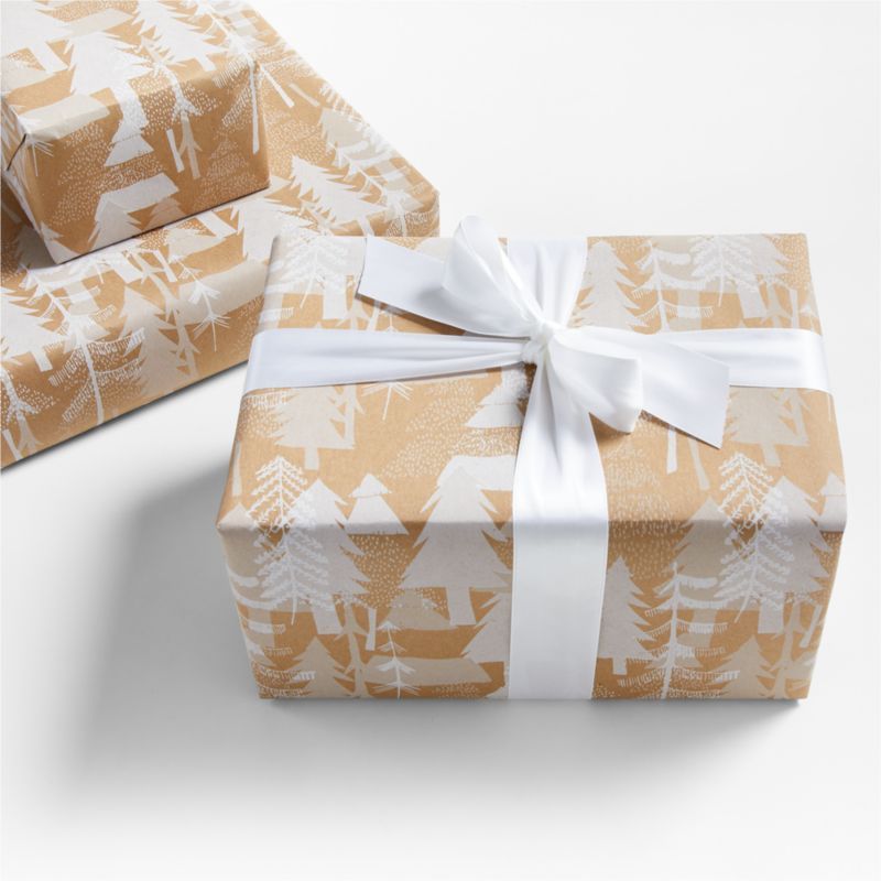 The Forest Gift Wrap Winter White + Reviews | Crate & Barrel | Crate & Barrel