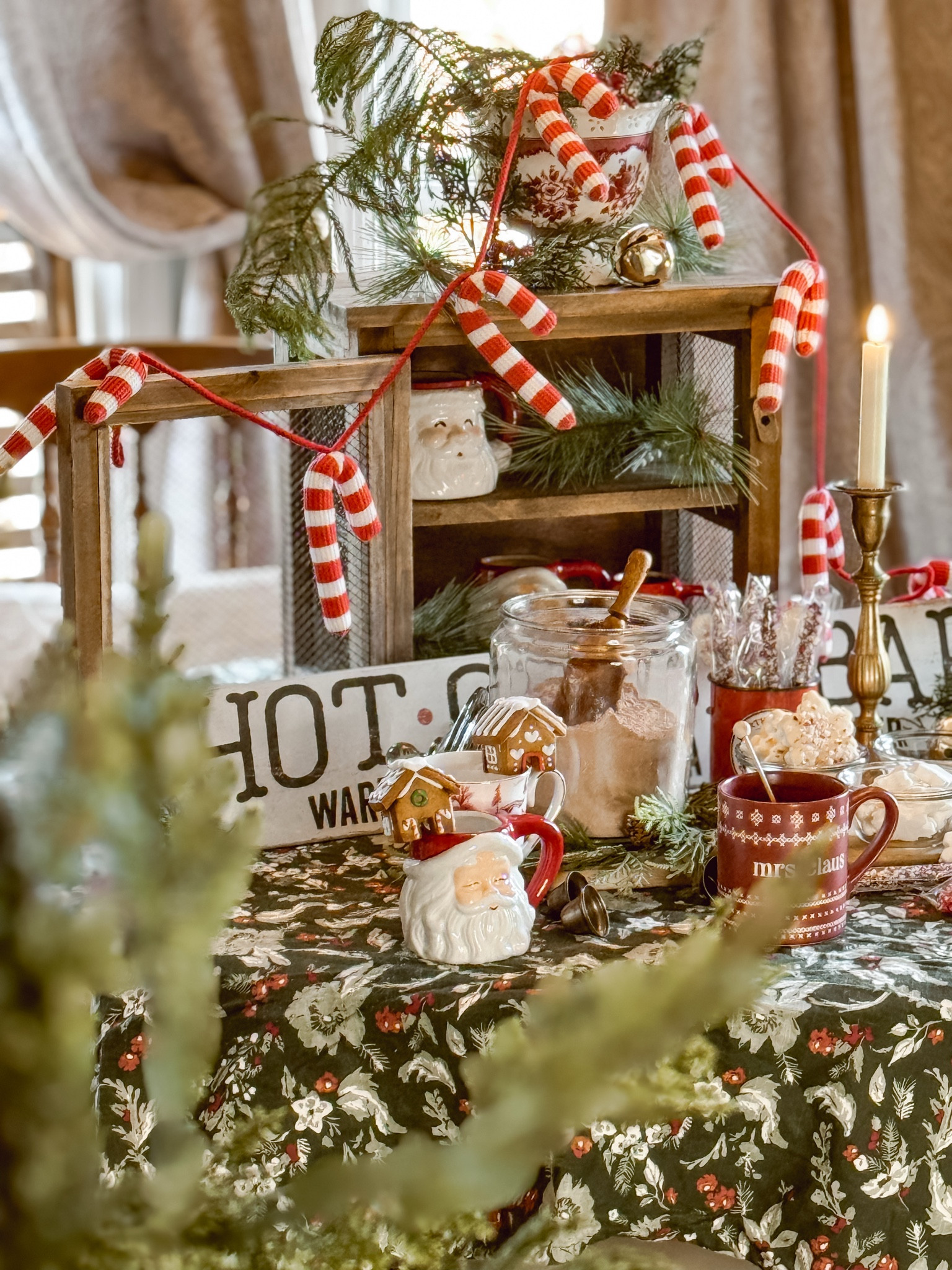 A cozy hot cocoa bar to warm up on those chilly winter days! ❤️❄️🎄

#LTKSeasonal #LTKHome #LTKHoliday