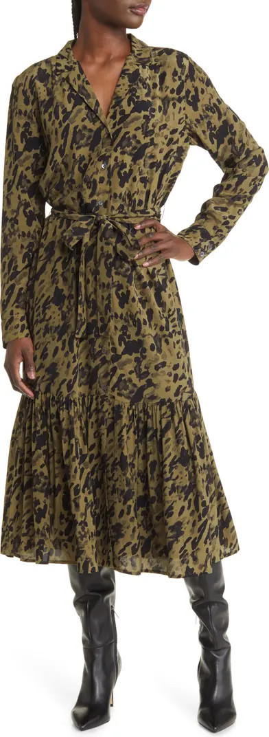 Rails Beatrice Animal Print Long Sleeve Shirtdress | Nordstrom | Nordstrom