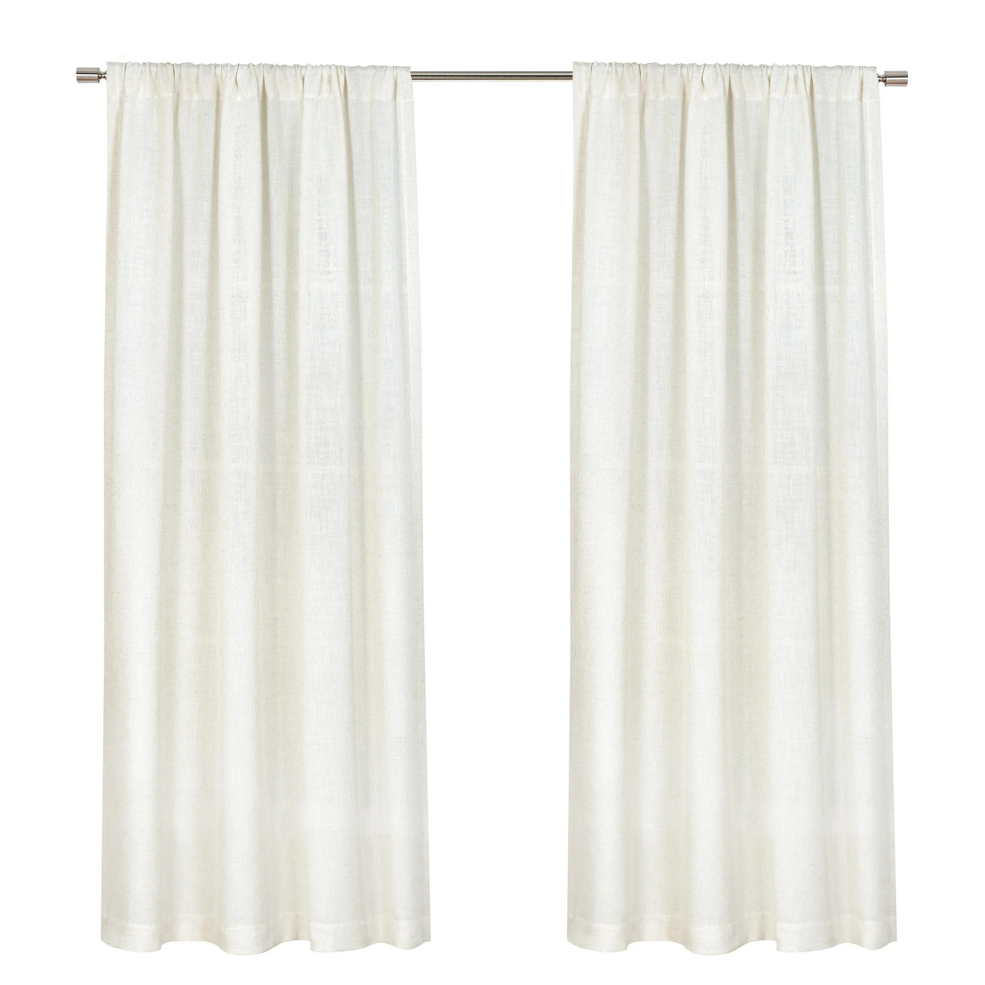 Better Homes & Gardens Light Filtering Linen Blend Curtain Rod Pocket, Single Panel, Vanilla Drea... | Walmart (US)
