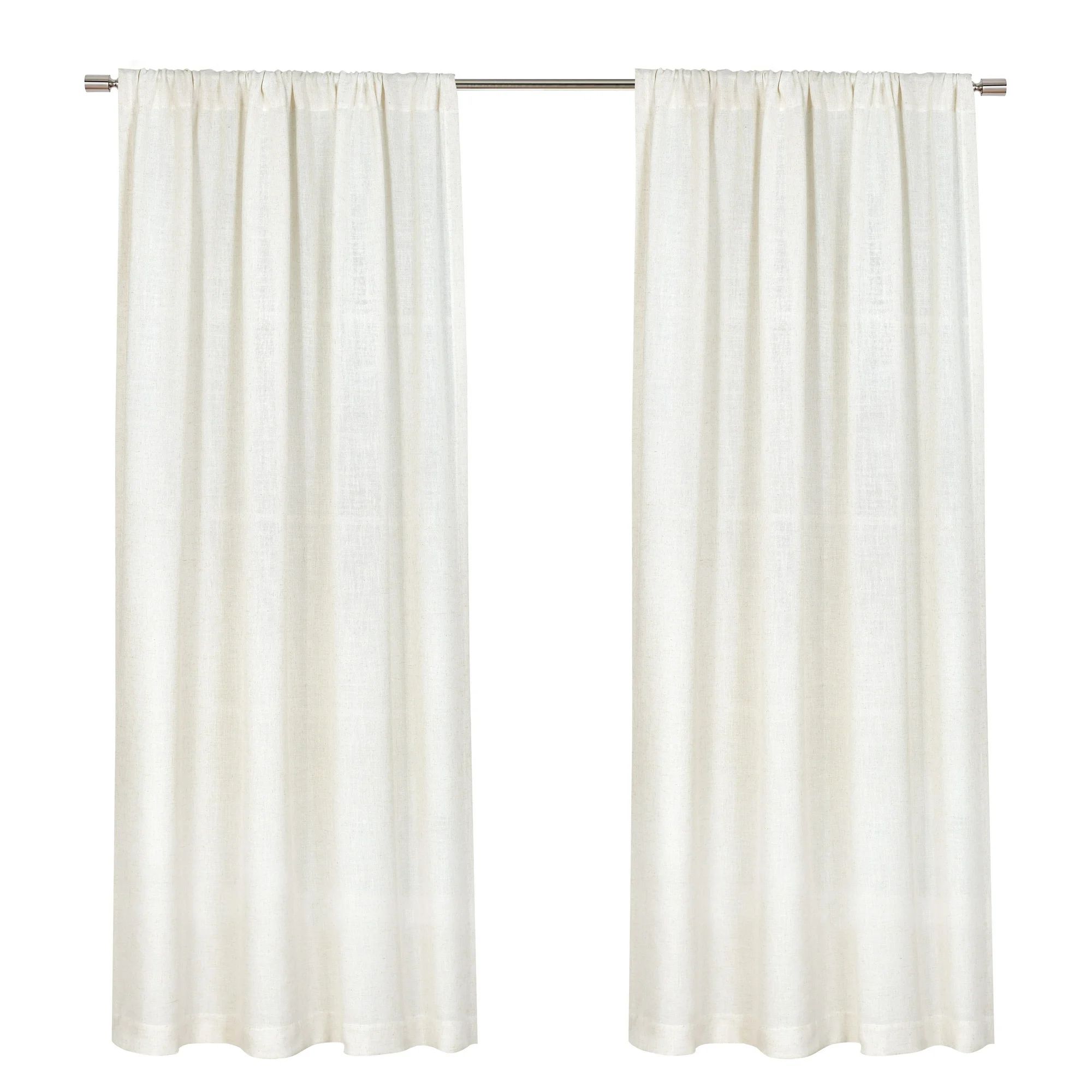 Better Homes & Gardens Light Filtering Linen Blend Curtain Rod Pocket, Single Panel, Vanilla Drea... | Walmart (US)