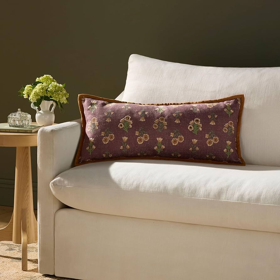 Loloi Chris Loves Julia Posie Wine/Multi 12'' x 27'' Cover w/Down Pillow     PCJ0039 Approx. 12"x... | Amazon (US)