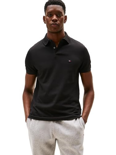 Tommy Hilfiger Men's 1985 Regular Short Sleeve Polo,Black XX-Large | Amazon (US)
