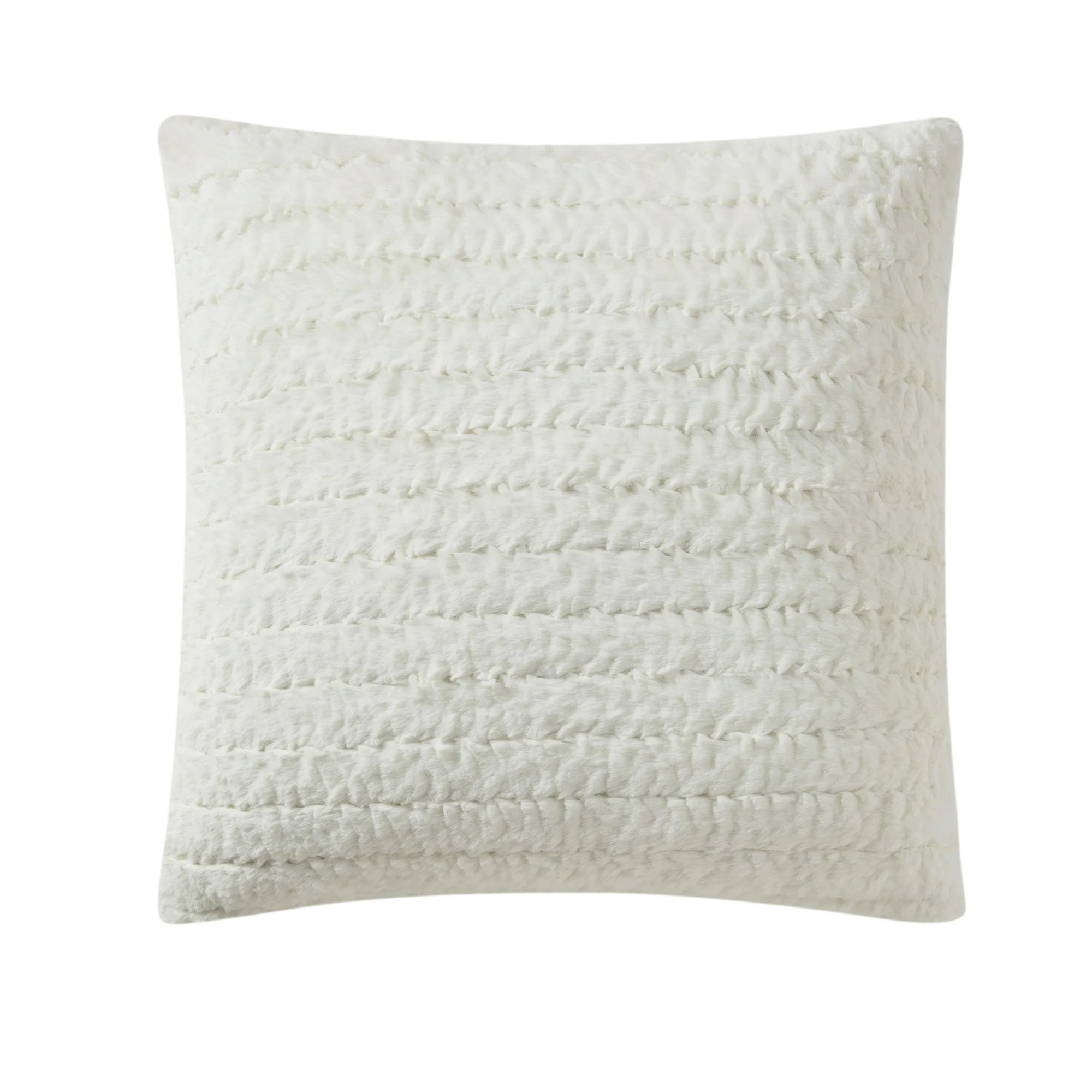 My Texas House Misha 20" x 20" Coconut Milk Faux Rabbit Fur Decorative Pillow Cover | Walmart (US)