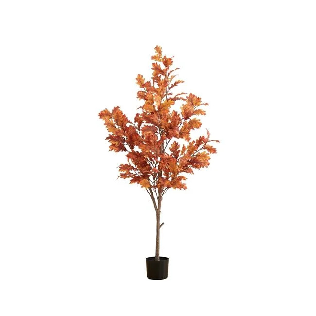 Nearly Natural T4548 5 ft. Autumn Oak Artificial Fall Tree, Orange | Walmart (US)