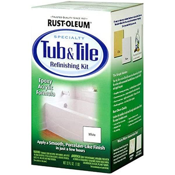 Rust-Oleum 7860519 Tub and Tile Refinishing 2-Part Kit, White 2 Pack | Amazon (US)
