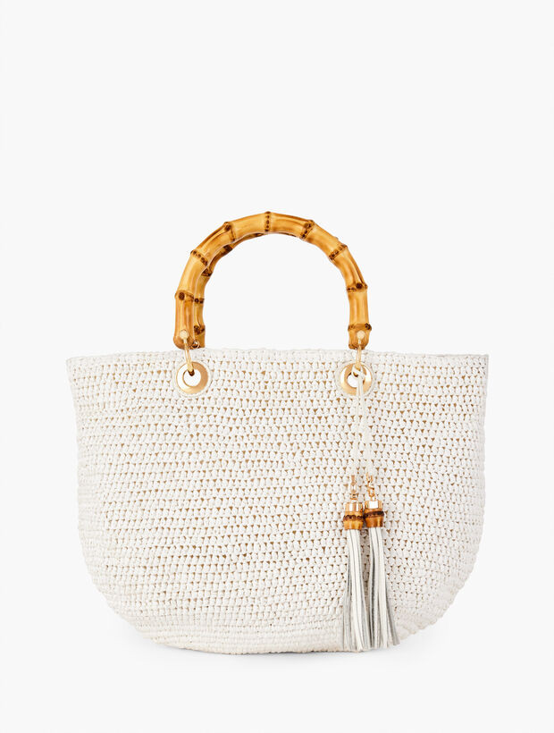 Bamboo Handle Straw Tote | Talbots