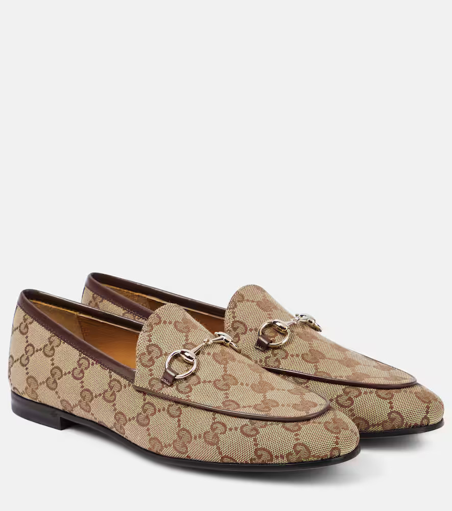 Gucci Jordaan Horsebit GG canvas loafers | Mytheresa (INTL)