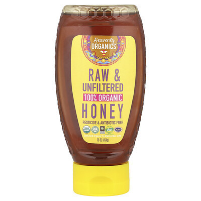 Heavenly Organics, 100% Organic Honey, Raw & Unfiltered, 16 oz (454 g) | iHerb