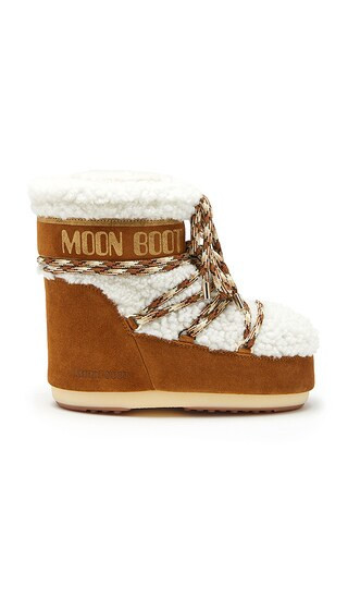 MOON BOOT Kids Icon Shearling Low Boot in Brown. - size 36-38 | Revolve Clothing (Global)