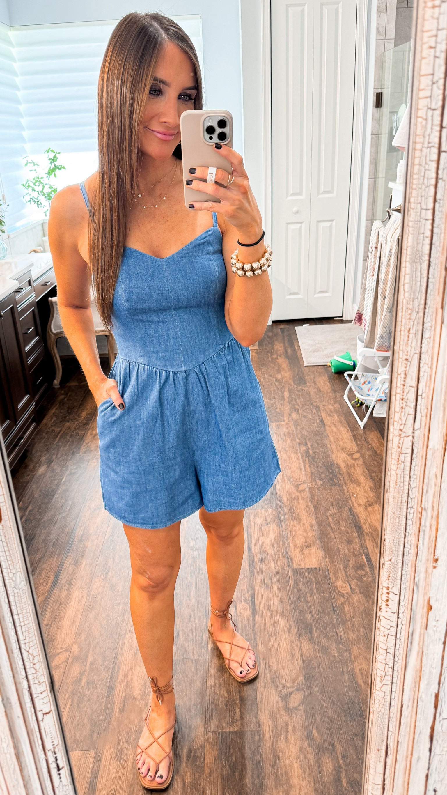 Old navy style, romper, denim romper, chambray romper 

Wearing small tall in romper 

#LTKsalealert #LTKstyletip #LTKfindsunder50