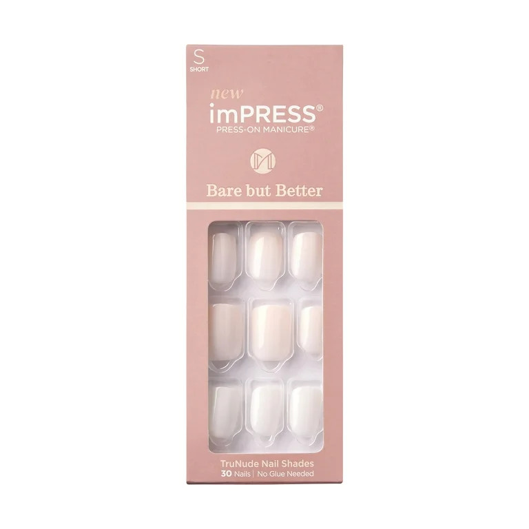 KISS imPRESS Bare but Better Press-on Nails, ‘All Natural’, 30 Count | Walmart (US)