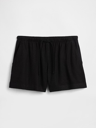 4" High Rise Pull-On Linen-Blend Shorts | Gap Factory