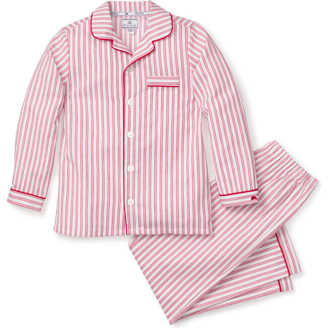 Petite Plume | Pajama Set, Antique Red Ticking (Prints, Size 4Y) | Maisonette | Maisonette