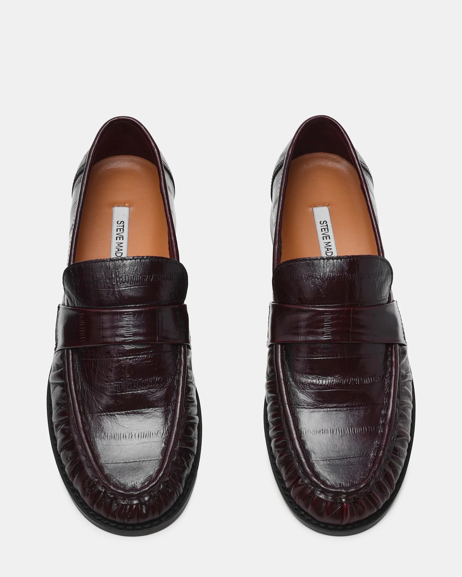 RONIE Burgundy Eel Scrunched Women's Loafer | Steve Madden (US)