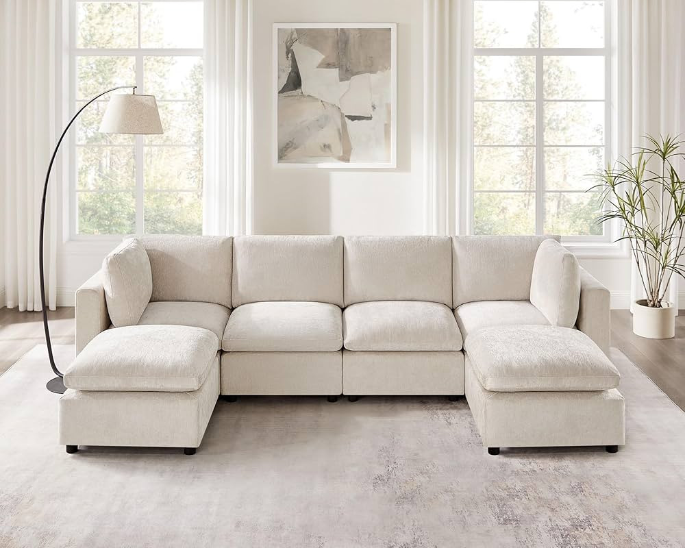 Modular Sectional Sofa, Convertible Sofa Couch Modular Sofa with Ottoman, Sectional Sofas for Liv... | Amazon (US)