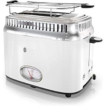 Russell Hobbs TR9150WTR Stainless Steel, 2-Slice Toaster, 6.7 L x 9.8 W x 7.9 H inches, White | Amazon (US)