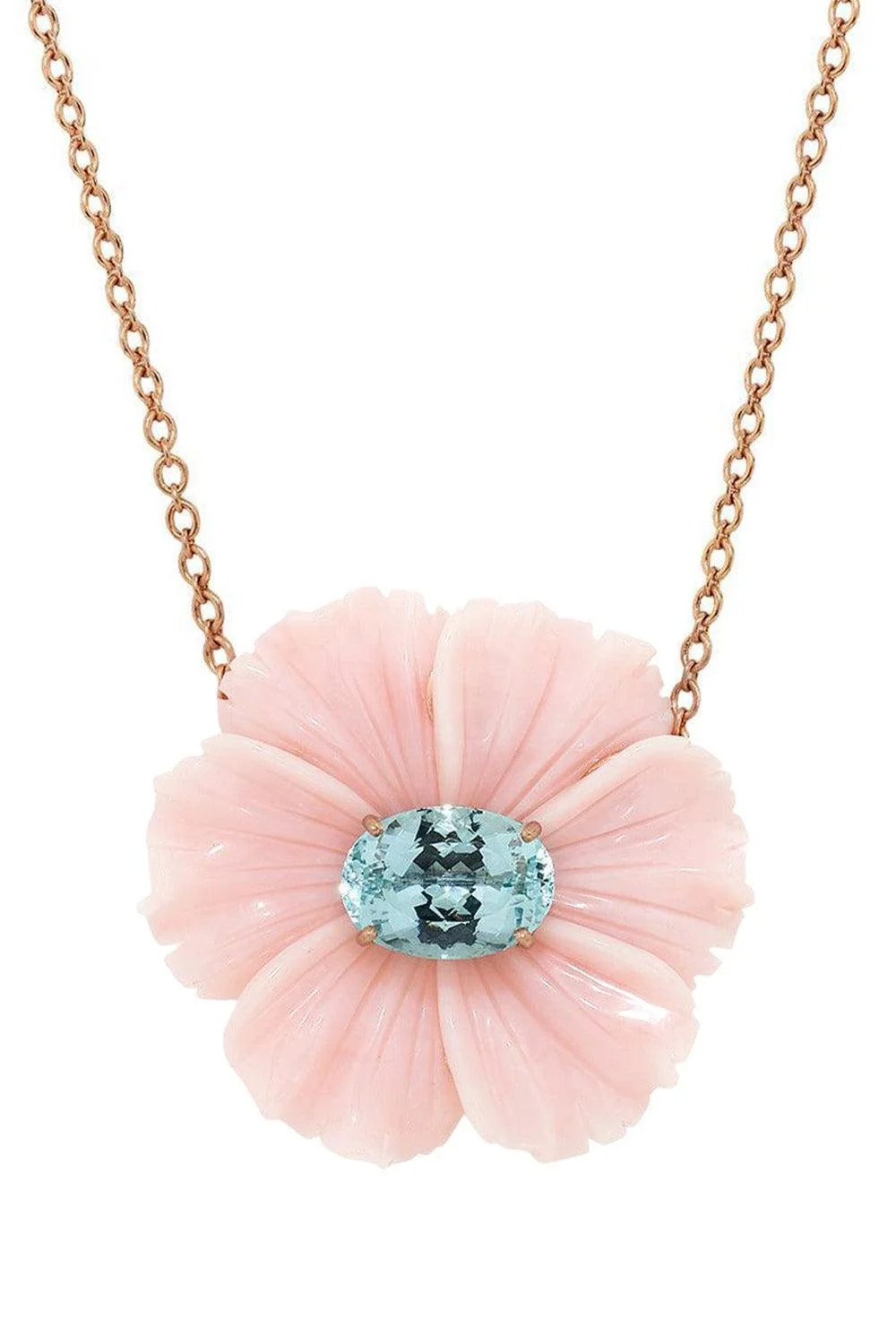 Aquamarine Pink Opal Tropical Flower Necklace | IRENE NEUWIRTH JEWELRY | Marissa Collections