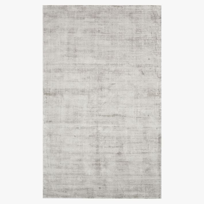Solid Viscose Rug - Light Gray | Pottery Barn Teen
