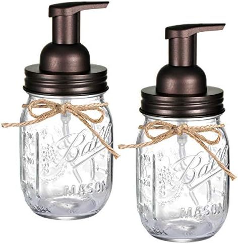 Mason Jar Foaming Soap Dispenser - with 16 Ounce Ball Mason Jar for Bathroom Vanities,Kitchen Sin... | Amazon (US)