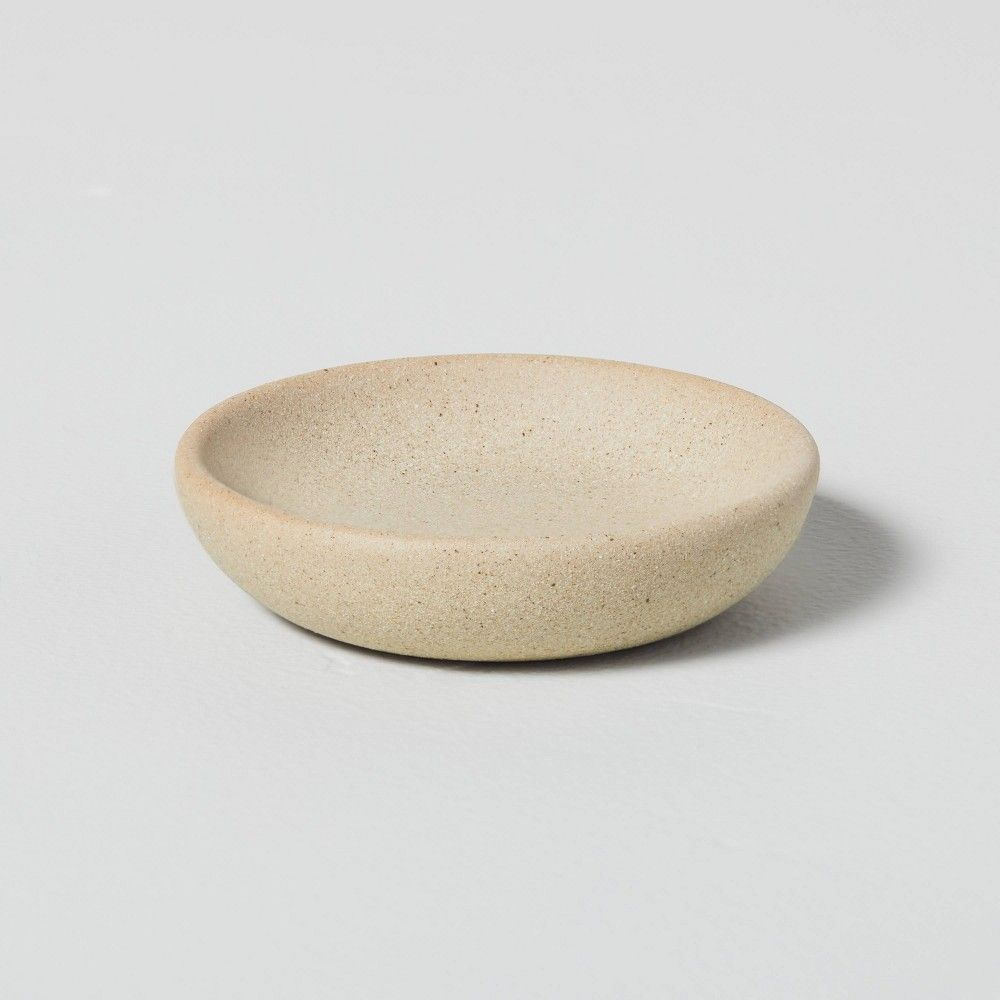 Textured Ceramic Round Trinket Dish Natural - Hearth & Hand with Magnolia | Target