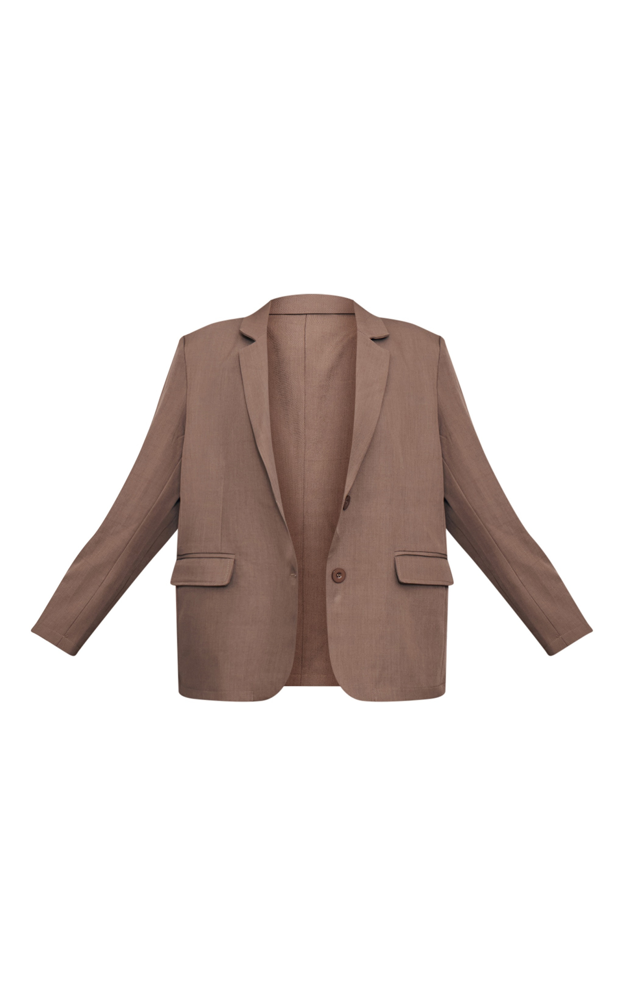 Taupe Seam Detail Structured Oversized Blazer | PrettyLittleThing US