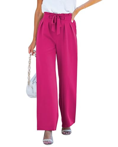 GRAPENT Trouser Pants for Women Womens Trouser Pants Hot Pink Outfits for Women Hot Pink Pants for Women Hot Pink Outfit Hot Pink Clothes Color Magenta Size S Small Size 4 Size 6 | Amazon (US)