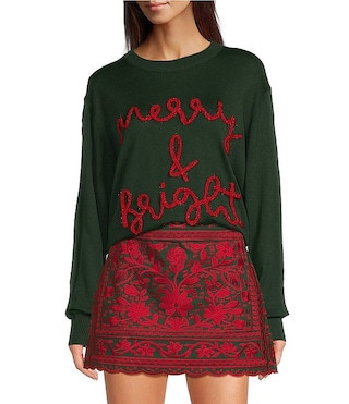 J.Marie Merry and Bright Crew Neck Long Sleeve Pullover Sweater | Dillard's | Dillard's