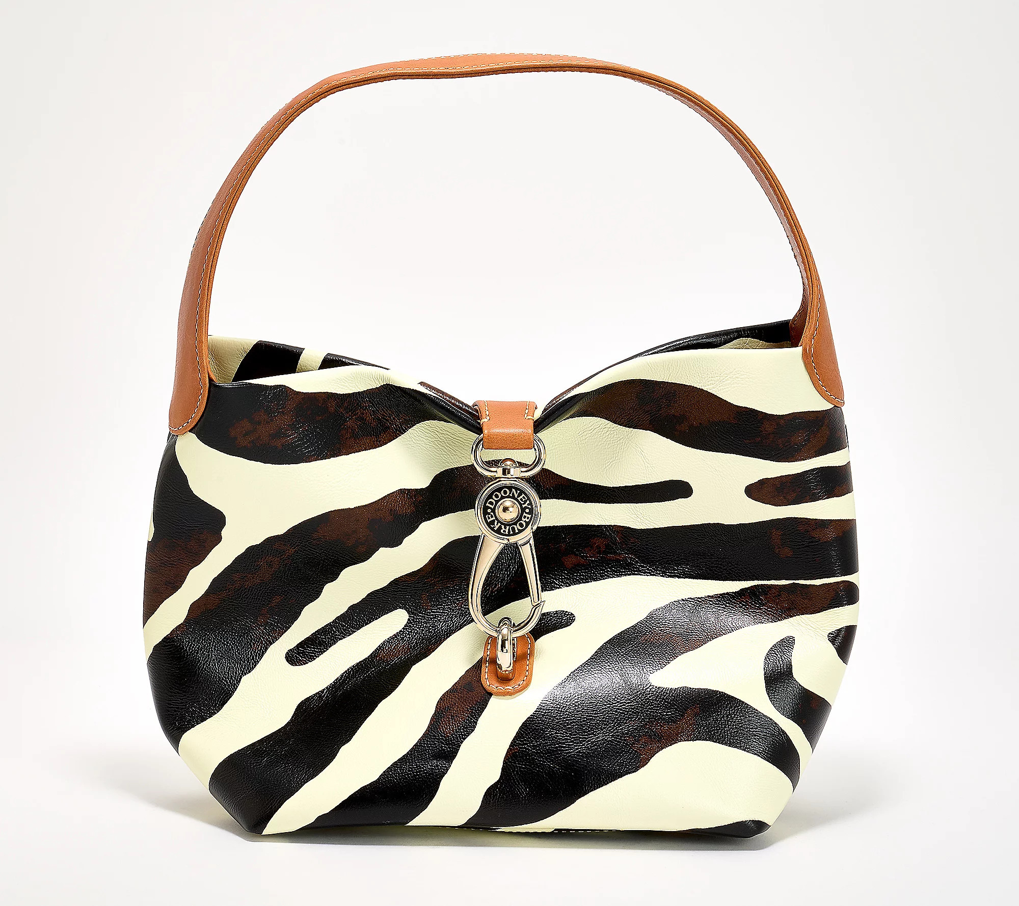 As Is Dooney & Bourke Florentine Leather Logo Lock Hobo | QVC