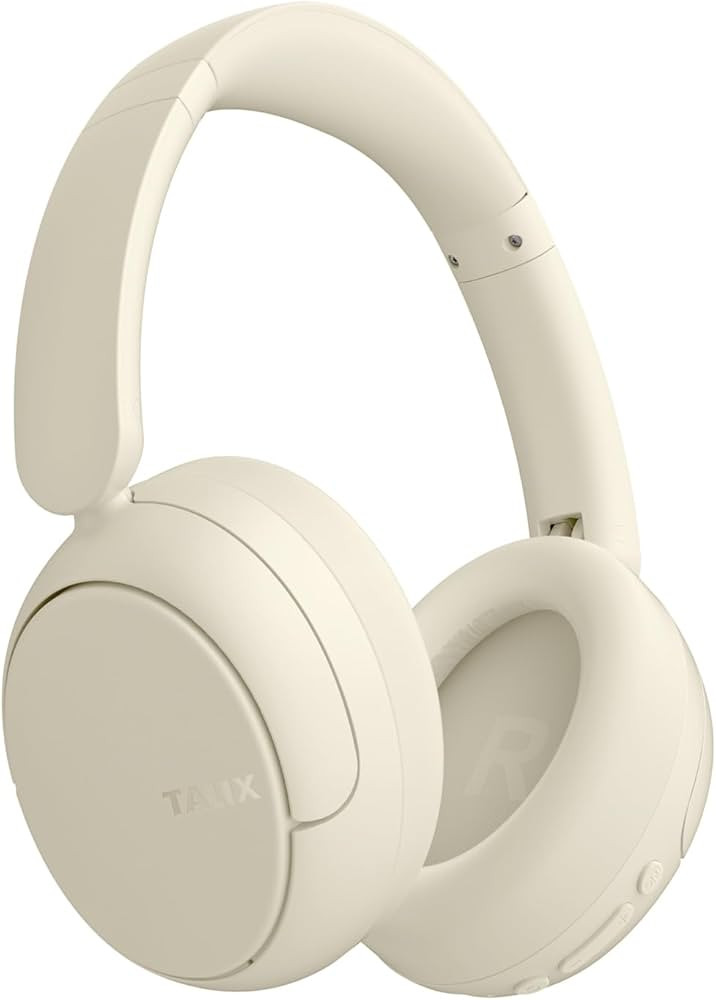 Amazon.com: TALIX H30 Hybrid Active Noise Cancelling Headphones, 110H Playtime Hi-Res Audio Bluetooth 6.0 Wireless Over Ear ANC Headphones for Commute/Workout/Gym (Off-White) : Electronics | Amazon (US)