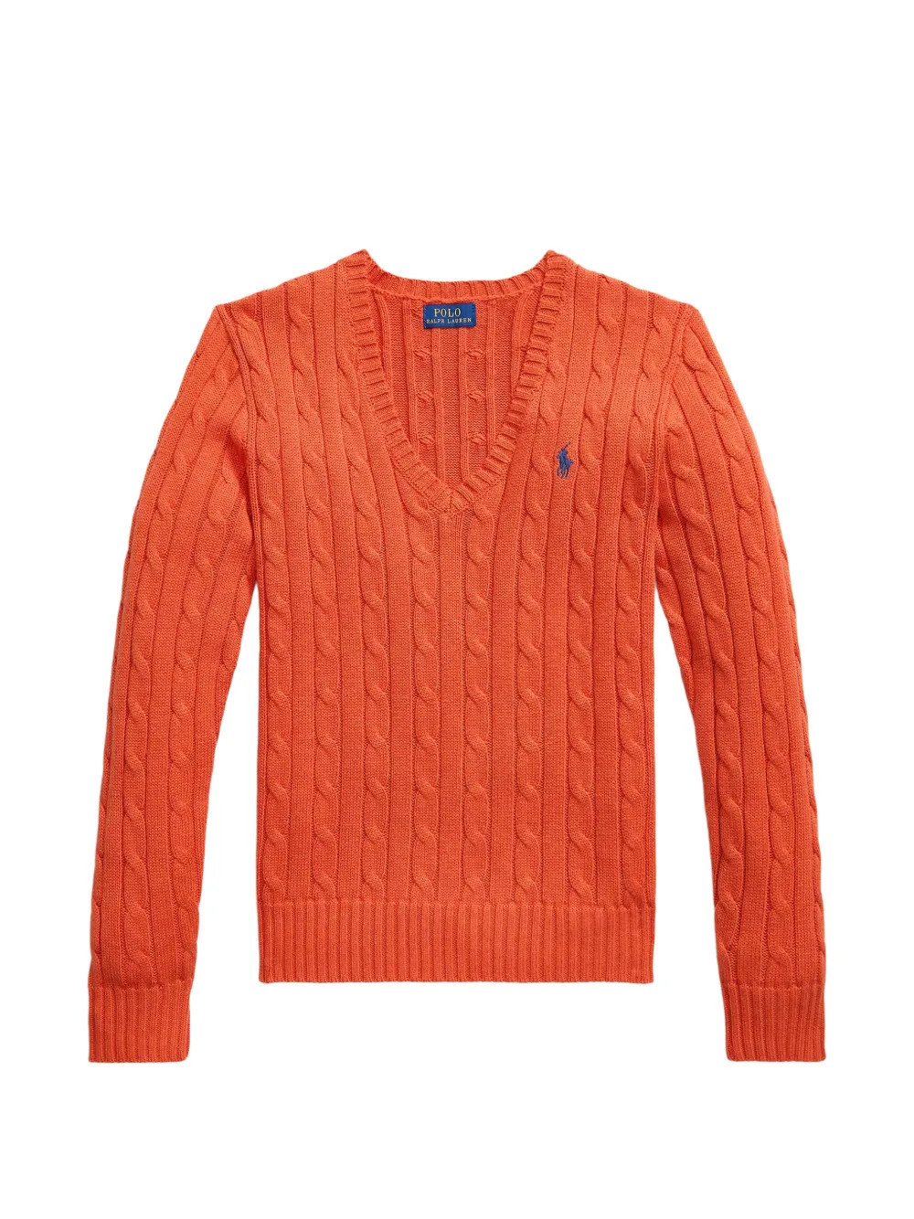 Polo Ralph Lauren cable-knit V-neck sweater - Orange | Farfetch Global
