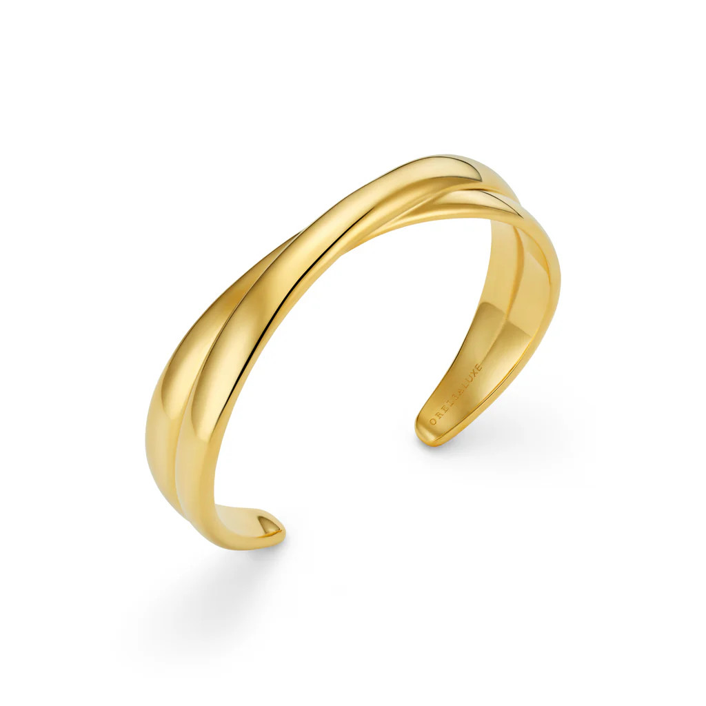 LUXE Polished Cross Bangle | Orelia