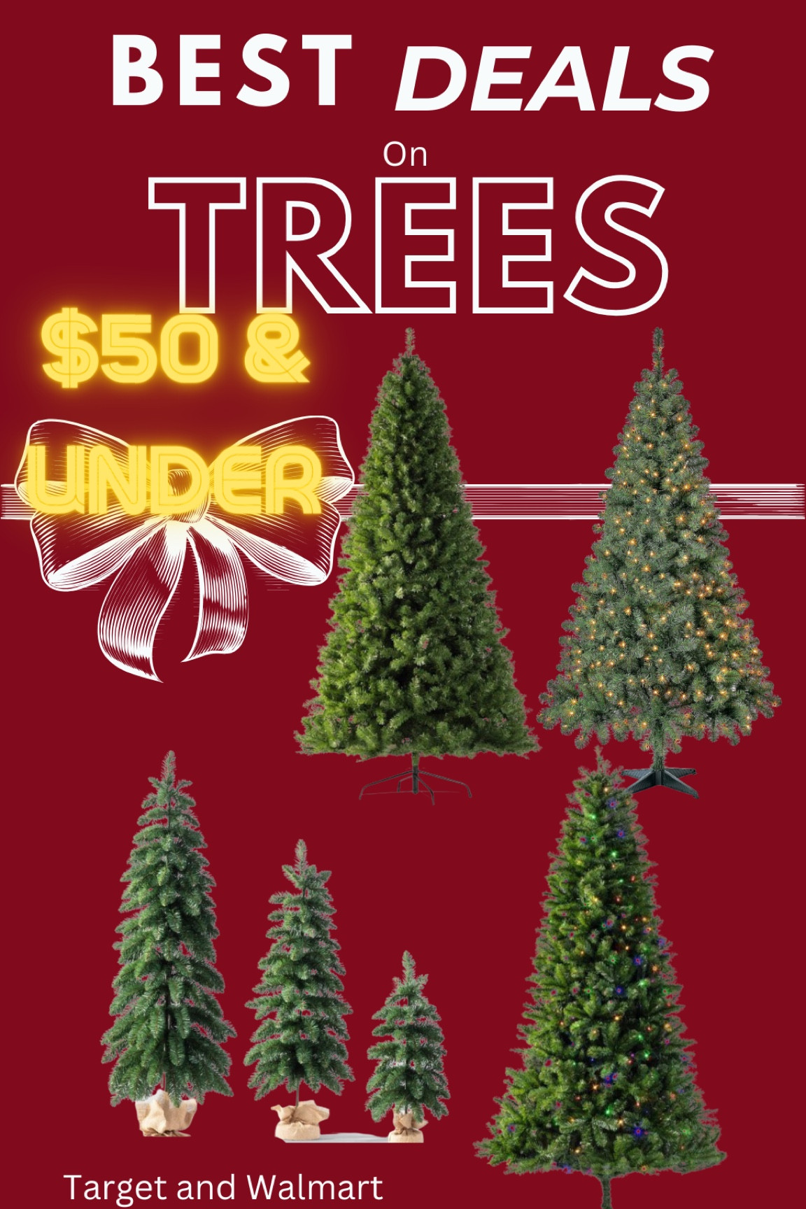 Christmas tree deals. Best deals at target and Walmart under $50

#LTKSeasonal #LTKHolidaySale #LTKCyberWeek