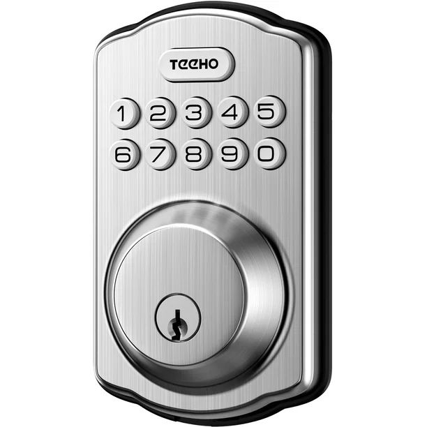 TEEHO Keyless Entry Door Lock Smart Deadbolt with Electronic Keypad for Front Door Home - Satin N... | Walmart (US)