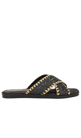 Pomelo Sandal in Black Raffia | Revolve Clothing (Global)