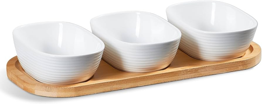 ONEMORE Ceramic Dipping Sauce Bowls, 4 PCS Dip Bowls Set, Large Serving Bowls for Side Dishes Chi... | Amazon (US)