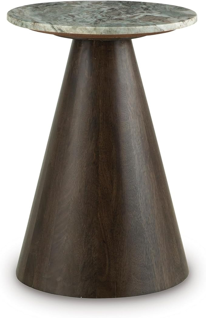 Signature Design by Ashley Waltnor Casual Accent Table with Marble Top, Gray & Dark Brown | Amazon (US)