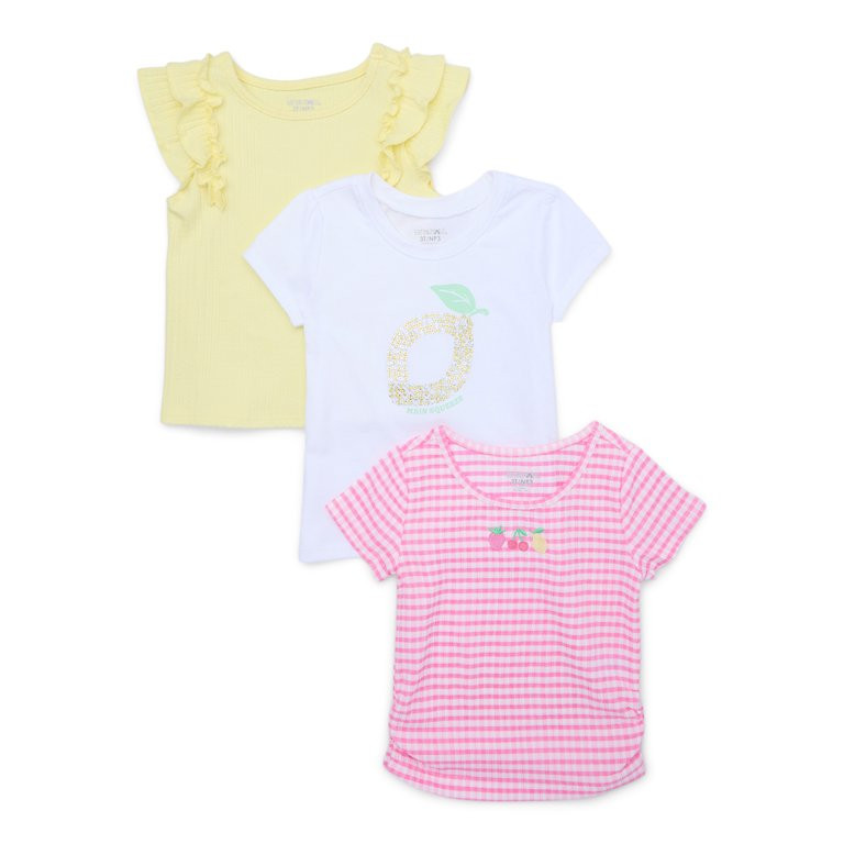 Garanimals Toddler Girl Fashion Tops, 3-Pack, Sizes 18M-5T | Walmart (US)